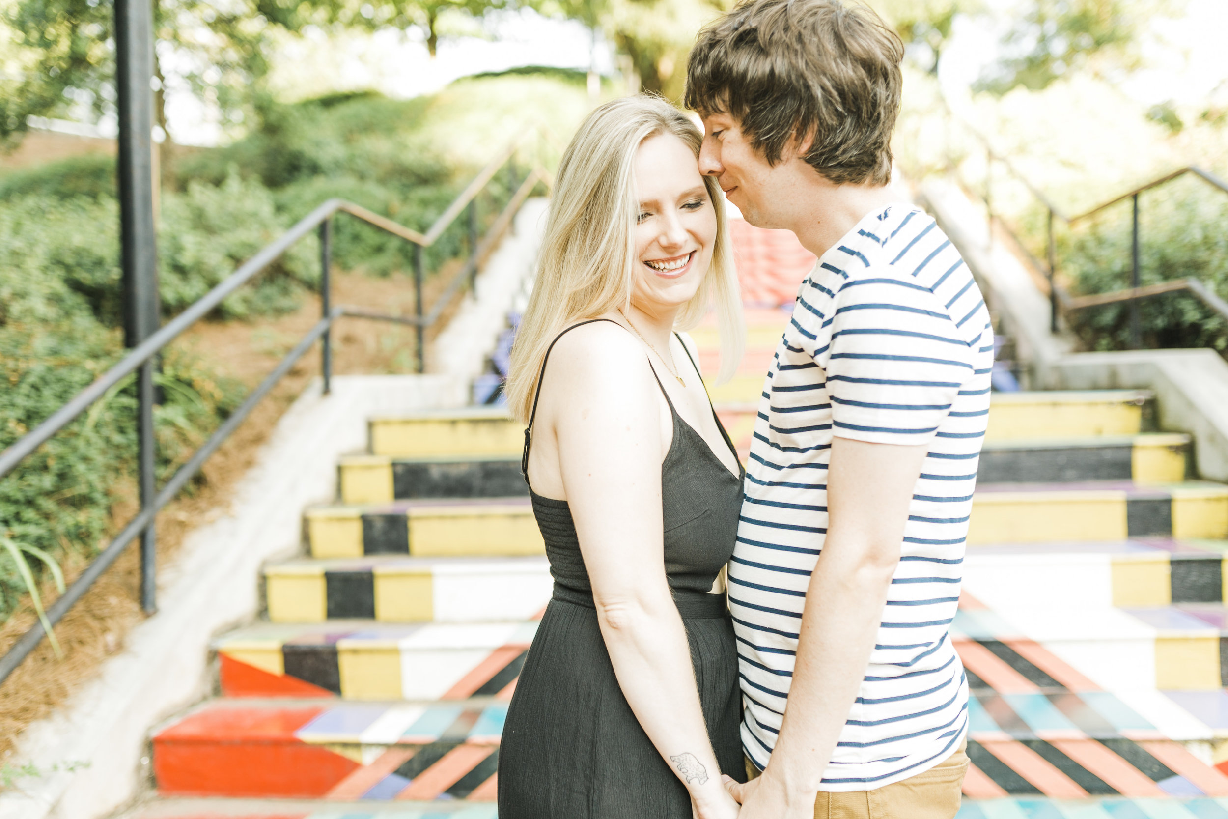 painted stairs knoxville engagement