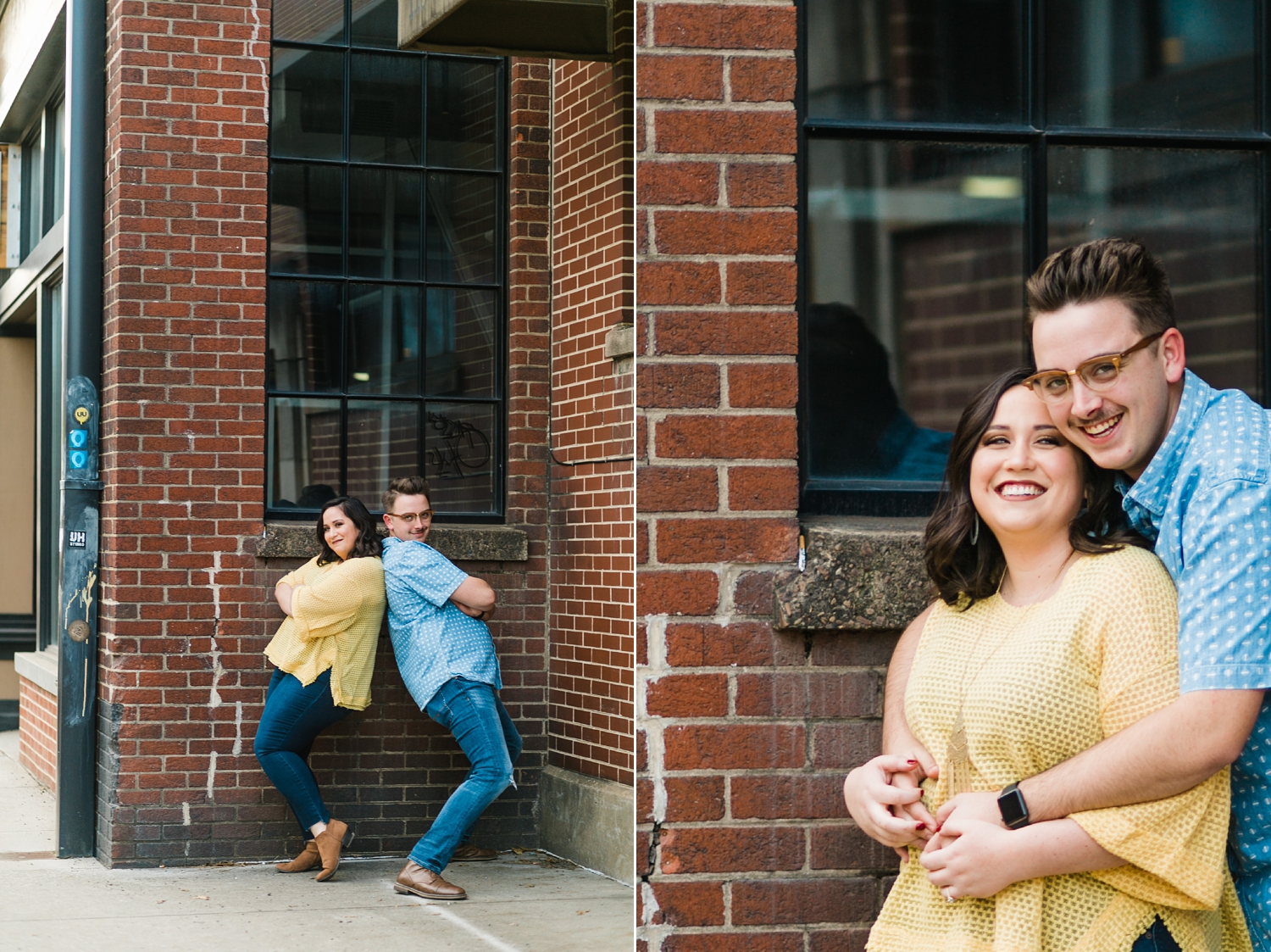 couple funny poses engagement session downtown knoxville