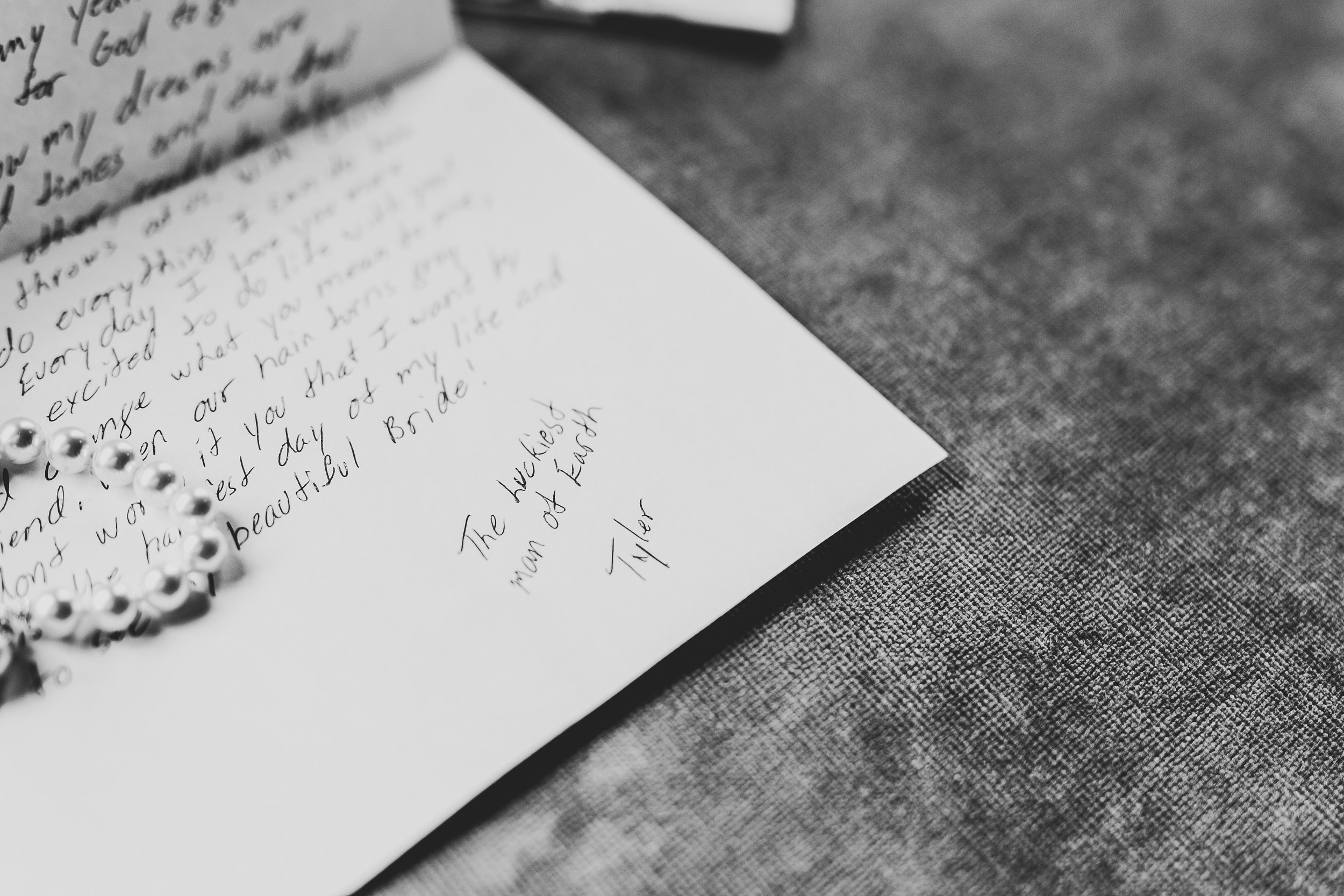 black and white love note and vows