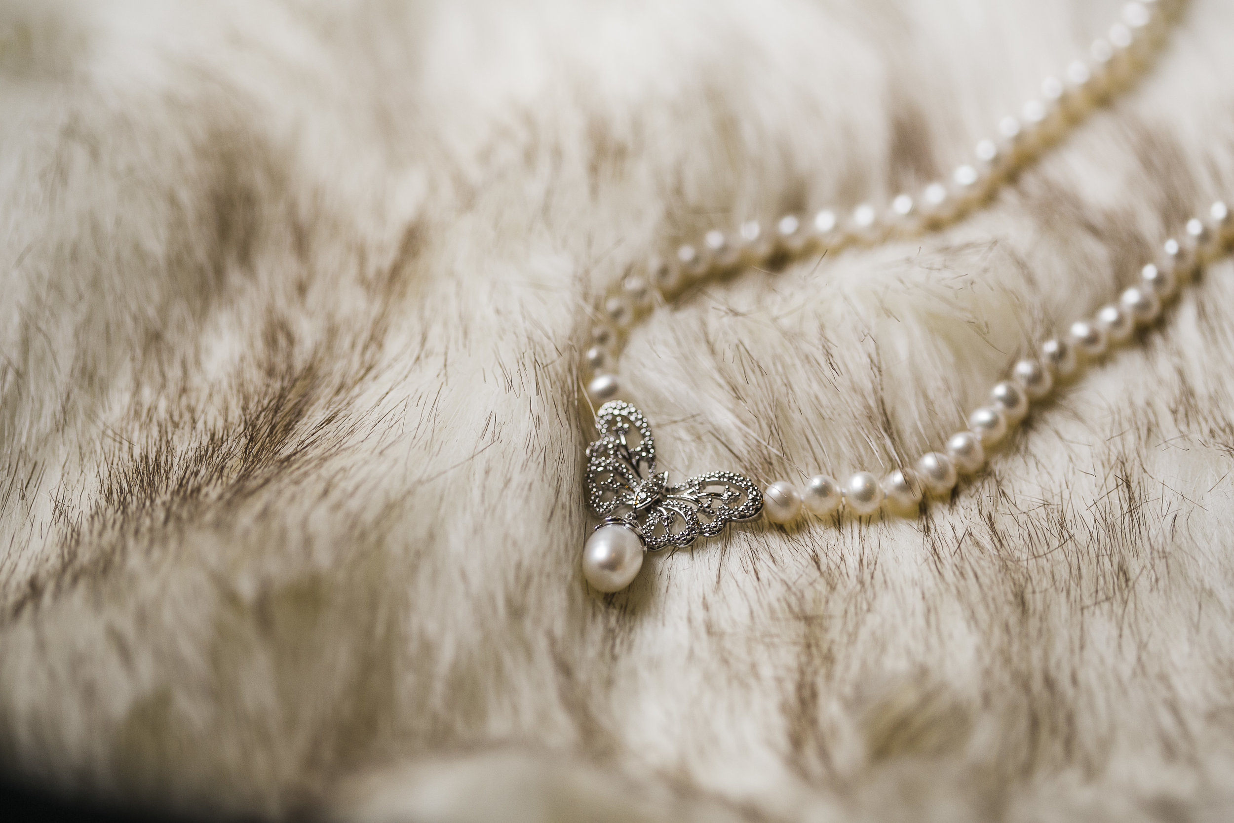 heirloom necklace on fur