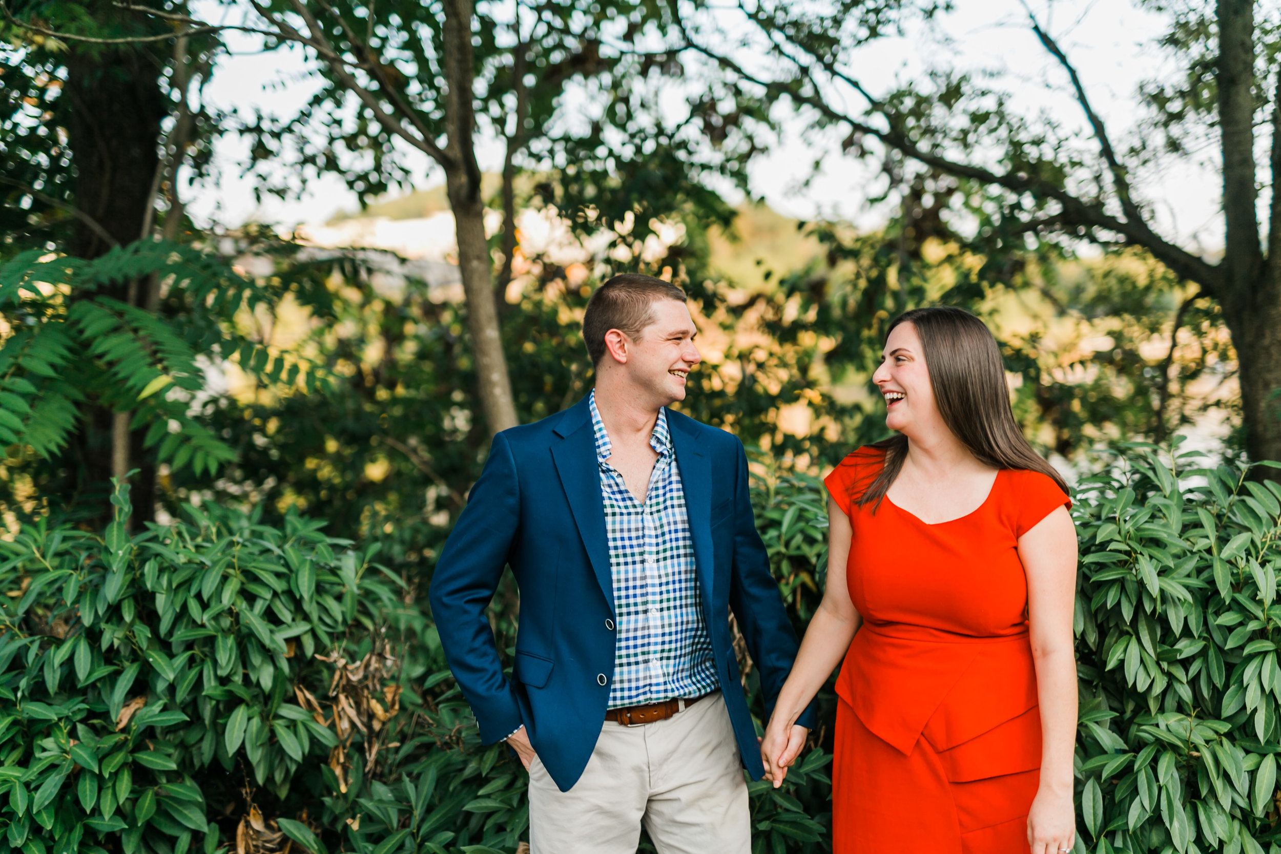 couple along riverwalk in downtown knoxville engaged