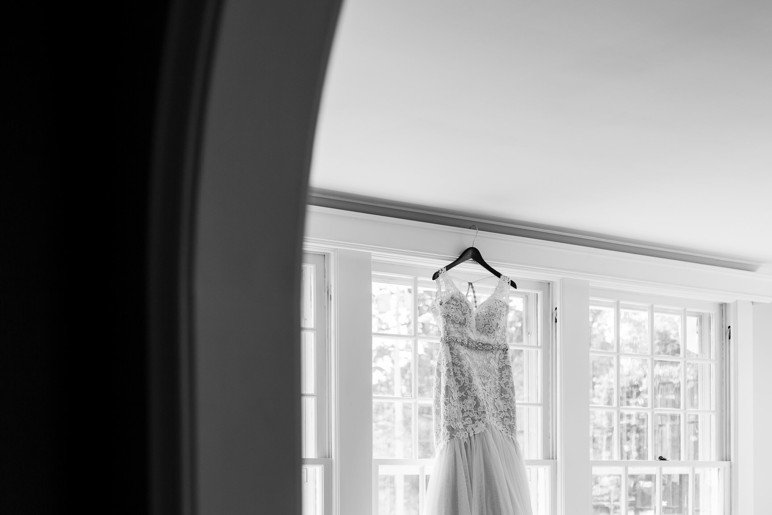 black and white wedding dress Kincaid house