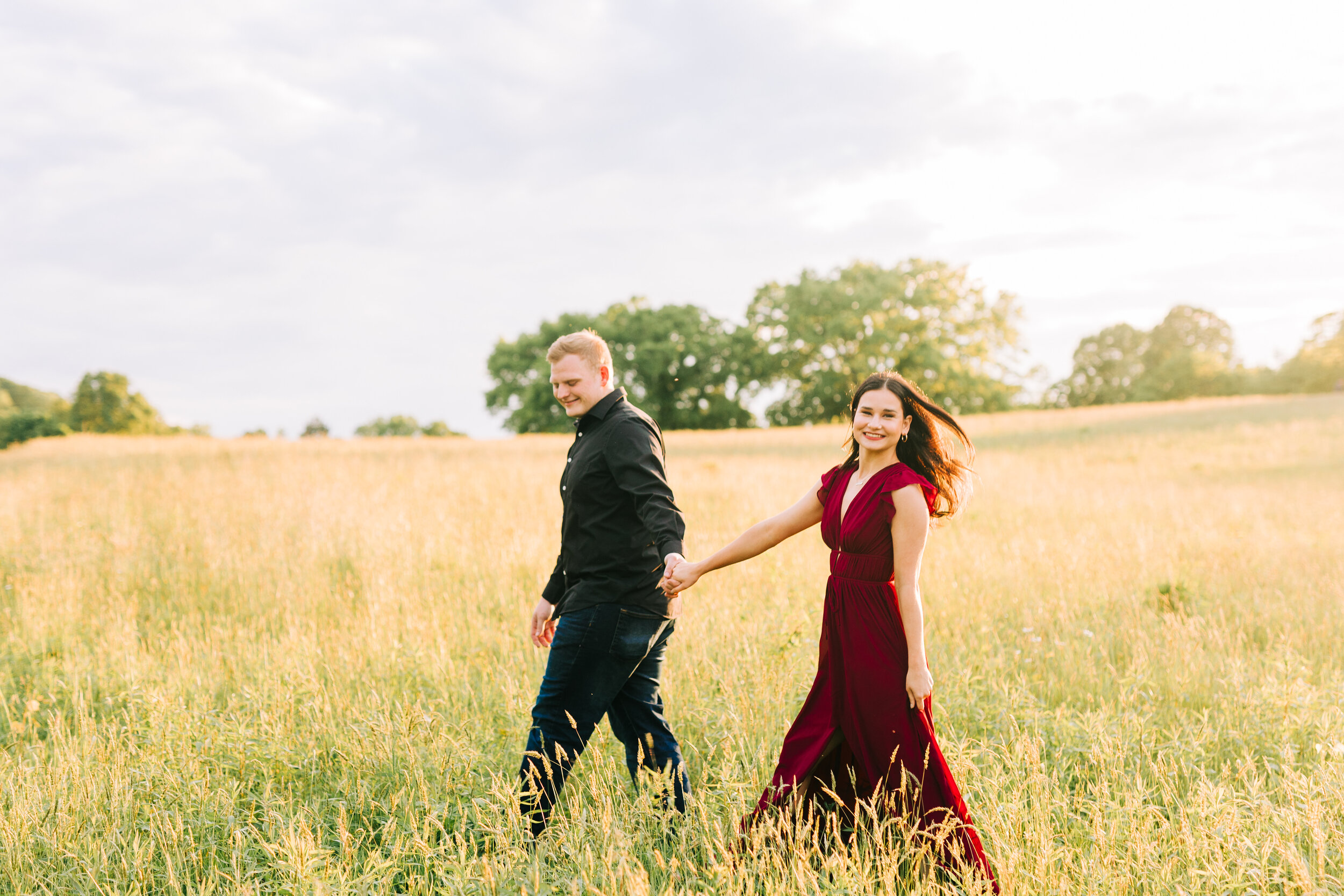 The Golden Field Engagement Session of Her Dreams